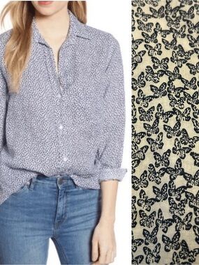 ANTHROPOLOGIE GRAYSON ‘The Hero’ Butterfly Print Lightweight Button-Down Top